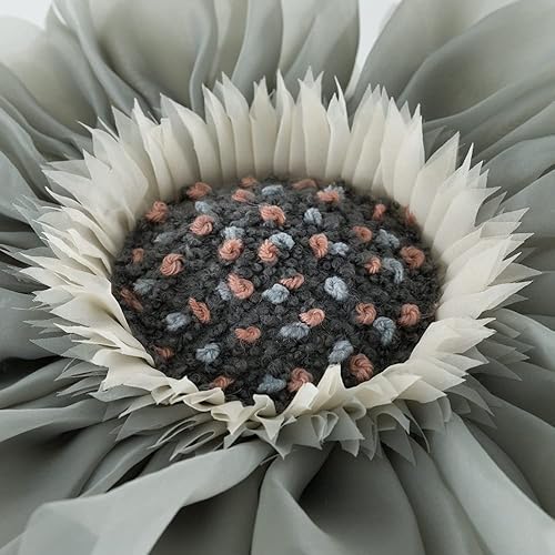 Miniatura 10 de JWH Funda de almohada decorativa con diseño de flores 3D, funda de almohada decorativa con diseño de girasol, cojín redondo hecho a mano, para cama,