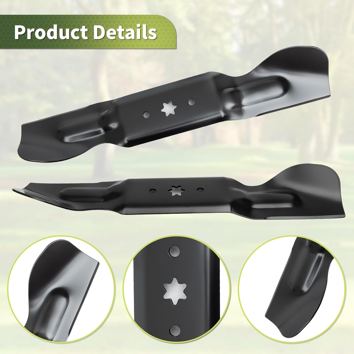 Keycci Cub Cad et 490-110-C187 Mower Blades Compatible with ZT2 ZT3 Ultima 60 Inch Deck, Mulching Lawn Hi Lift Mower Blades Replaces for 742-05620 M TD/T Roy Bilt 60'', 3 Pack
