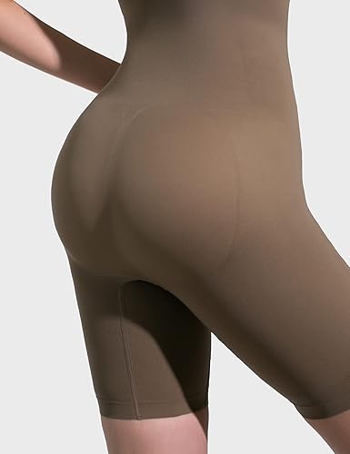 Miniatura 6 de PUMIEY Body moldeador para mujer, con control de abdomen, cuello en V, con refuerzo abierto, colección de reloj de arena