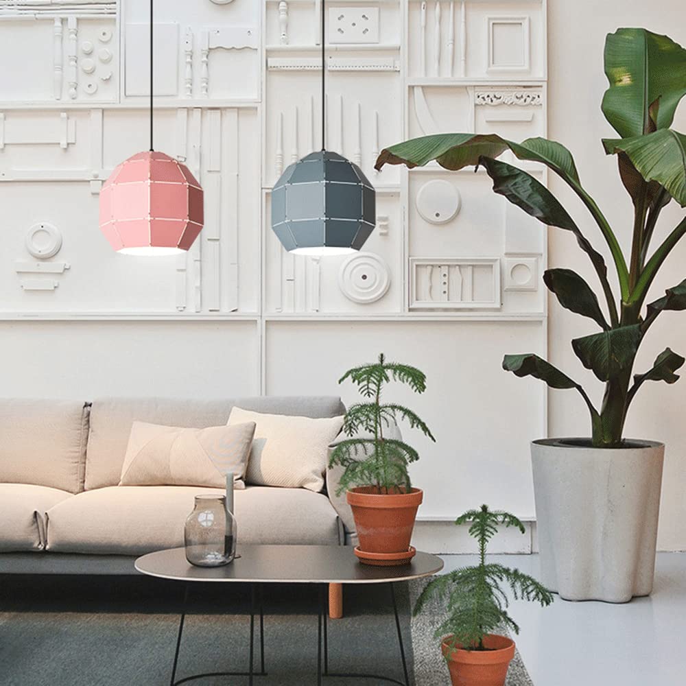 Polygonaron Color Lights Boe Glow Kutek żelazny żyrandole Kreatywne przemysłowe wyposażenie oświetleniowe E27 Regulowana lampa zawiesinowa do życia hotel kuchenny din/żółty