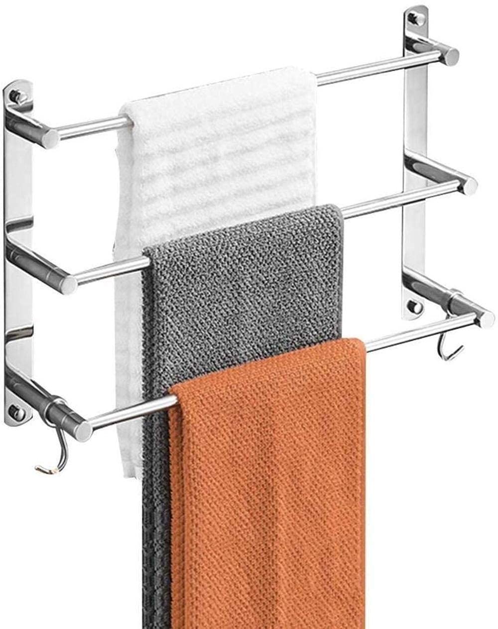 Portasciugamani in Acciaio Inossidabile 304 per Bagno e Cucina, mensola a Parete a Tre Strati, Robusta Installazione Senza Foratura