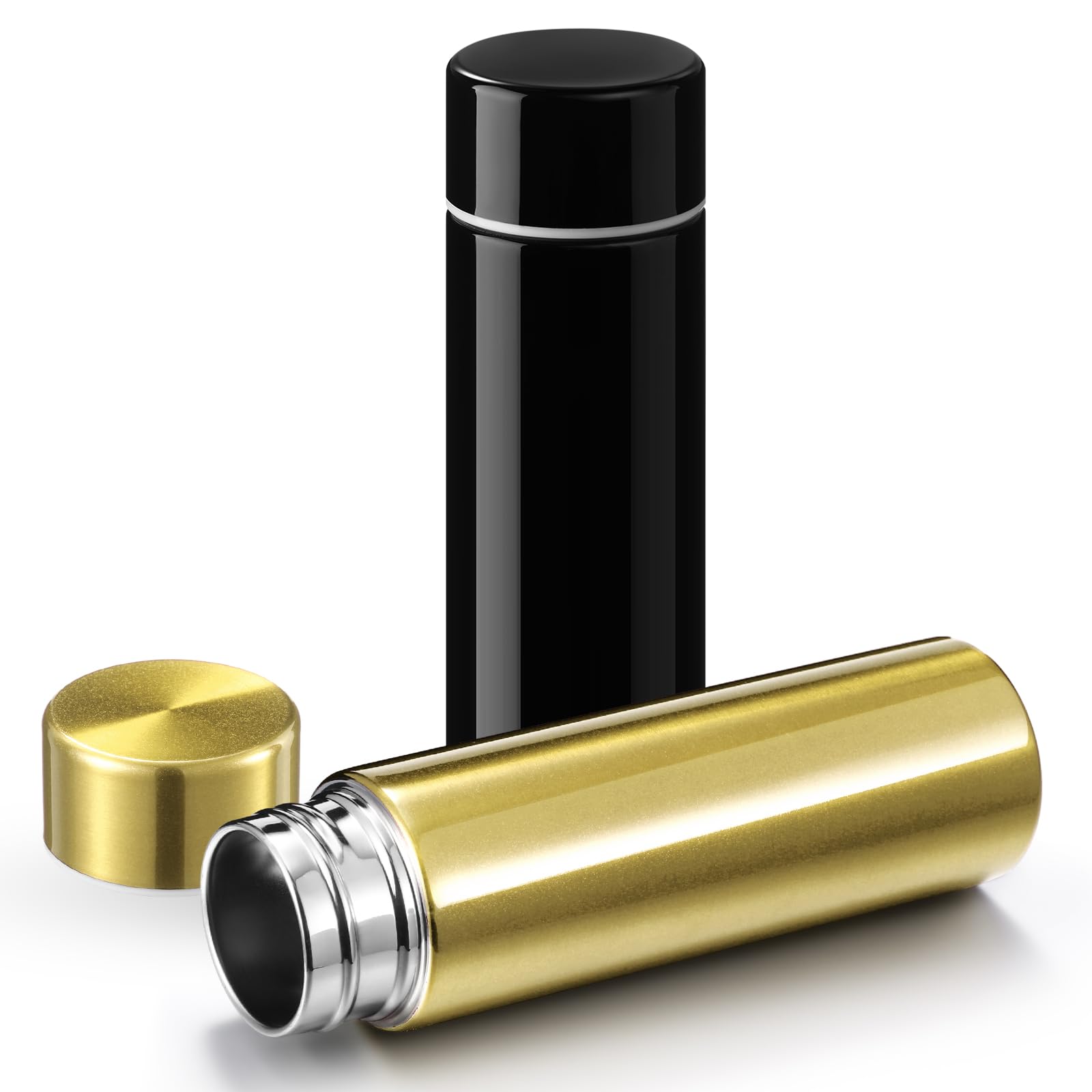 Vesici Mini Water Bottles 4.4 oz Cute Small Insulated Stainless Steel Purse Water Bottles Pocket Slim Flask Keeps Drink Cold and Hot for Women Lunch