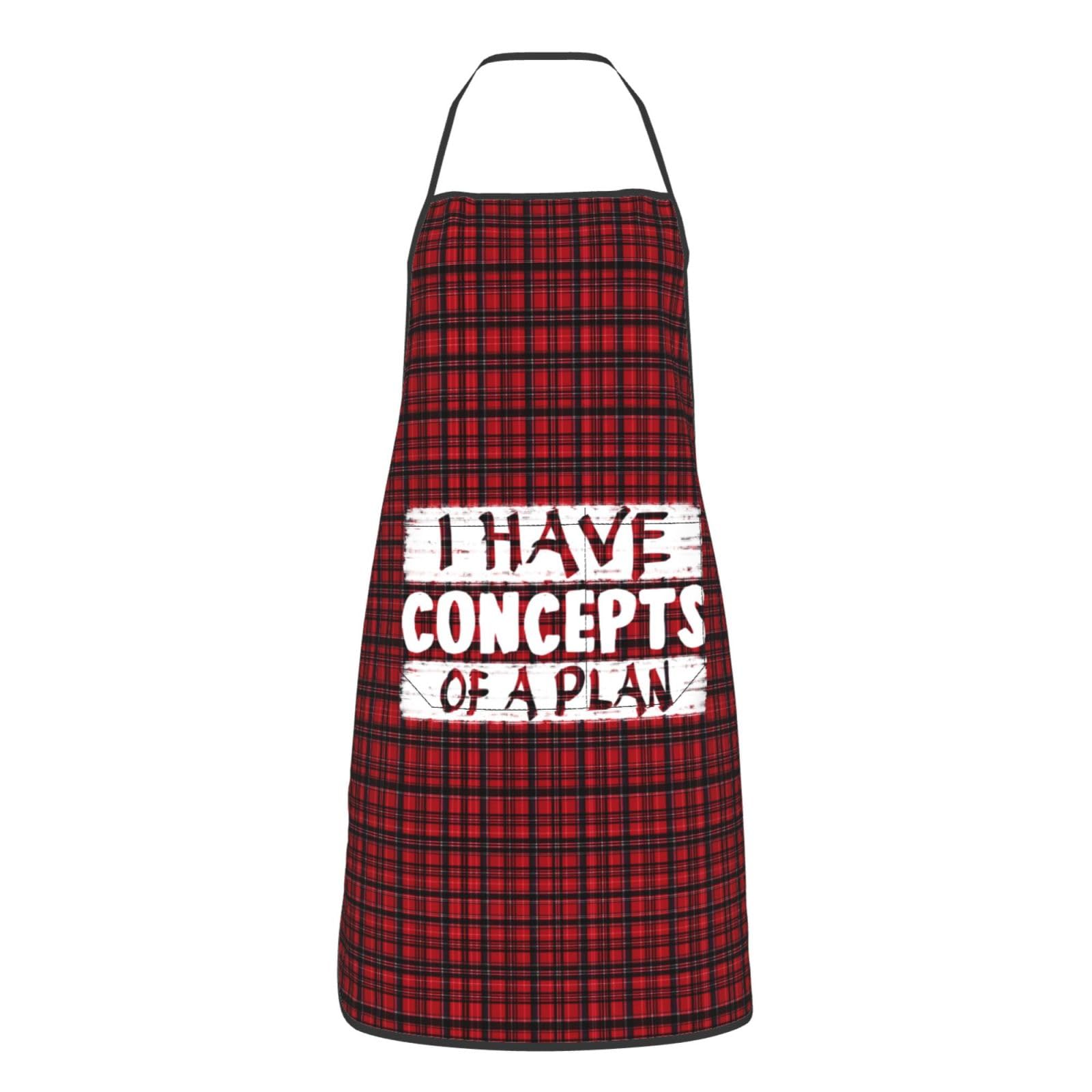 nopicsn I Have Concepts of a Plan 2024 Election Apron for cooking with Pockets Women Men Kitchen Chef Funny Aprons