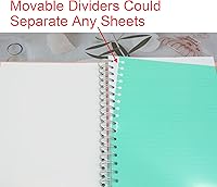 Vista 4 de Cuaderno de 5 asignaturas, 1 pieza en azul oscuro de 10 pulgadas x 7 pulgadas B5 en espiral con cubierta de plástico impermeable y suave, 300