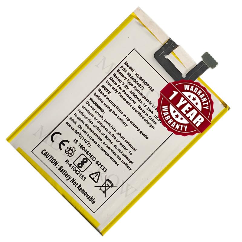 Image of Original KLB400P353 Battery Compatible for Panasonic Eluga A2 - (4000mAh) - 1 Year Warranty JK1