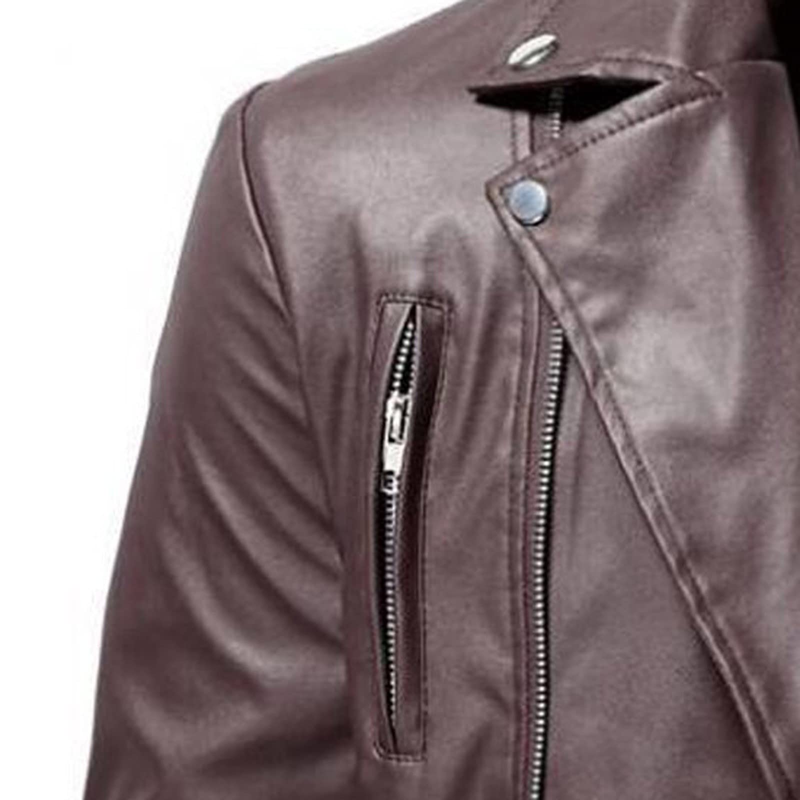 NUSGEAR Chaqueta de cuero Hombre Otoño Invierno Moda Abrigo gótico punk Chaqueta PU Deportivo bomber cremallera impermeable moto bolsillo Outwear solapa Tops Clásico Talla grande 2024
