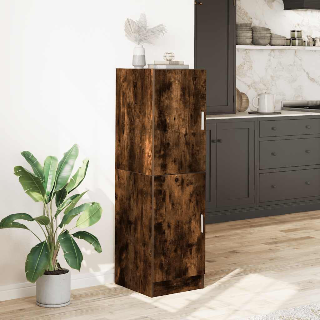 vidaXL Armadietto Cucina Rovere Fumo 38x41,5x131,5 cm in Legno, Armadio, Armadio dispensa da Cucina, Armadio da credenza da Cucina, Armadio da Cucina