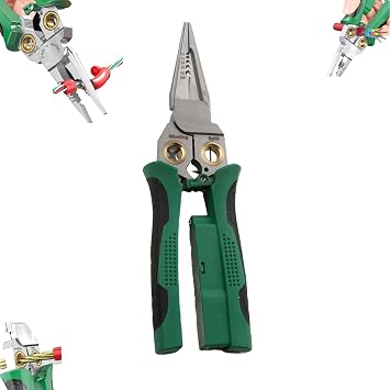 8 in 1 Wire Stripper, 8-in-1 Wire Stripper with Voltage Tester, Electric Wire Stripping Tool for Cutting and Pulling 8 in 1 Super Easy Multi-Function Wire Stripping Pliers Green