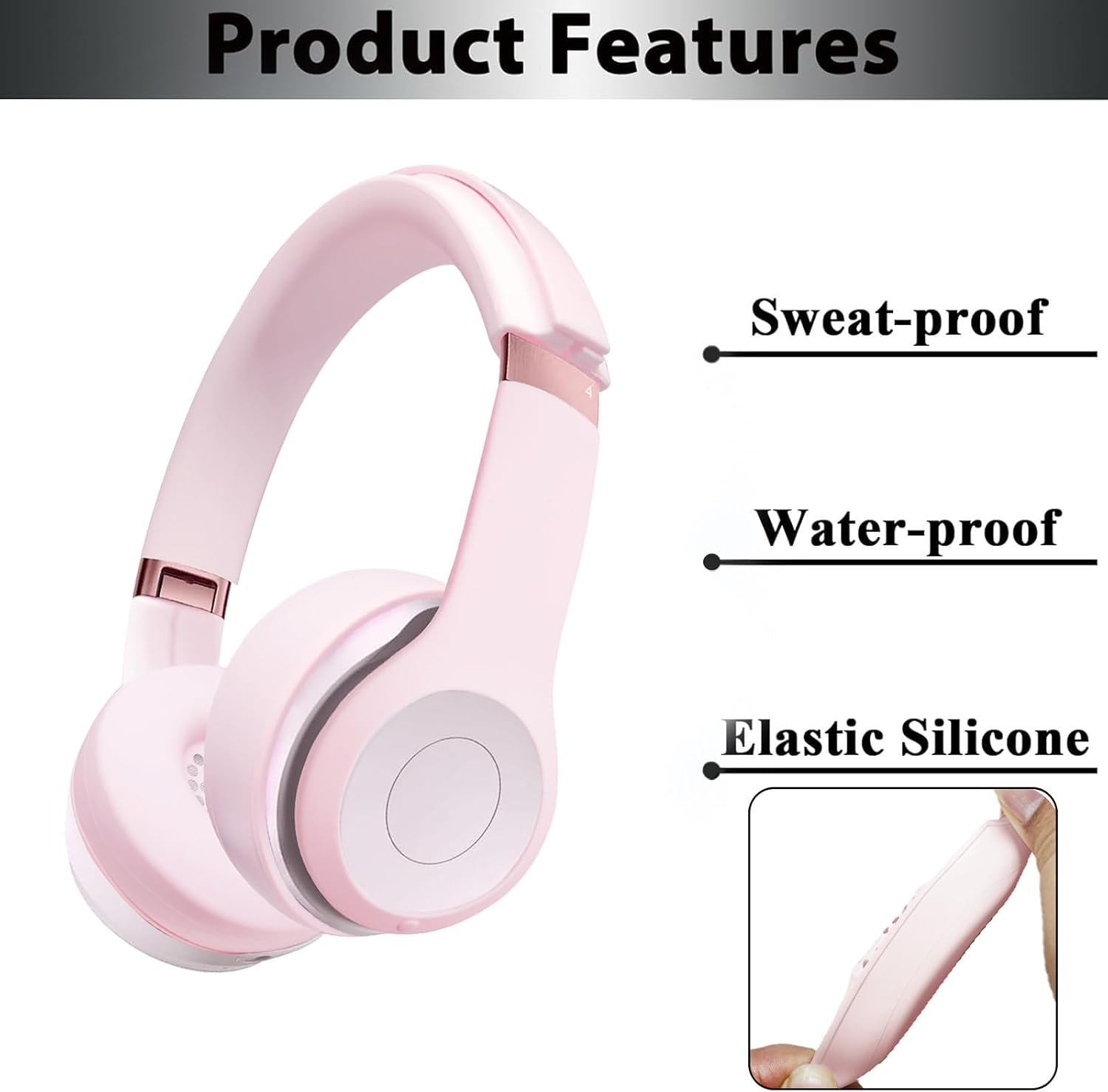 Adhiper Sweat Covers Accessories for Beats Solo 4 & Solo 3, Pink image 3