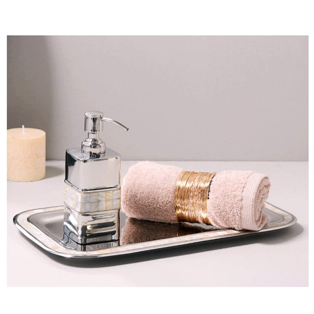 Dispenser di sapone da appoggio, contenitori per liquidi con anello decorativo per pompa doccia in acciaio inossidabile creativo 700 ml/23,7 once per dispenser di sapone da bagno