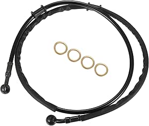 50cm 19.69" Motorcycle Braided Brake Clutch Oil Hoses Line Pipe Clutch Throttle Gas Line Fuel - View #8