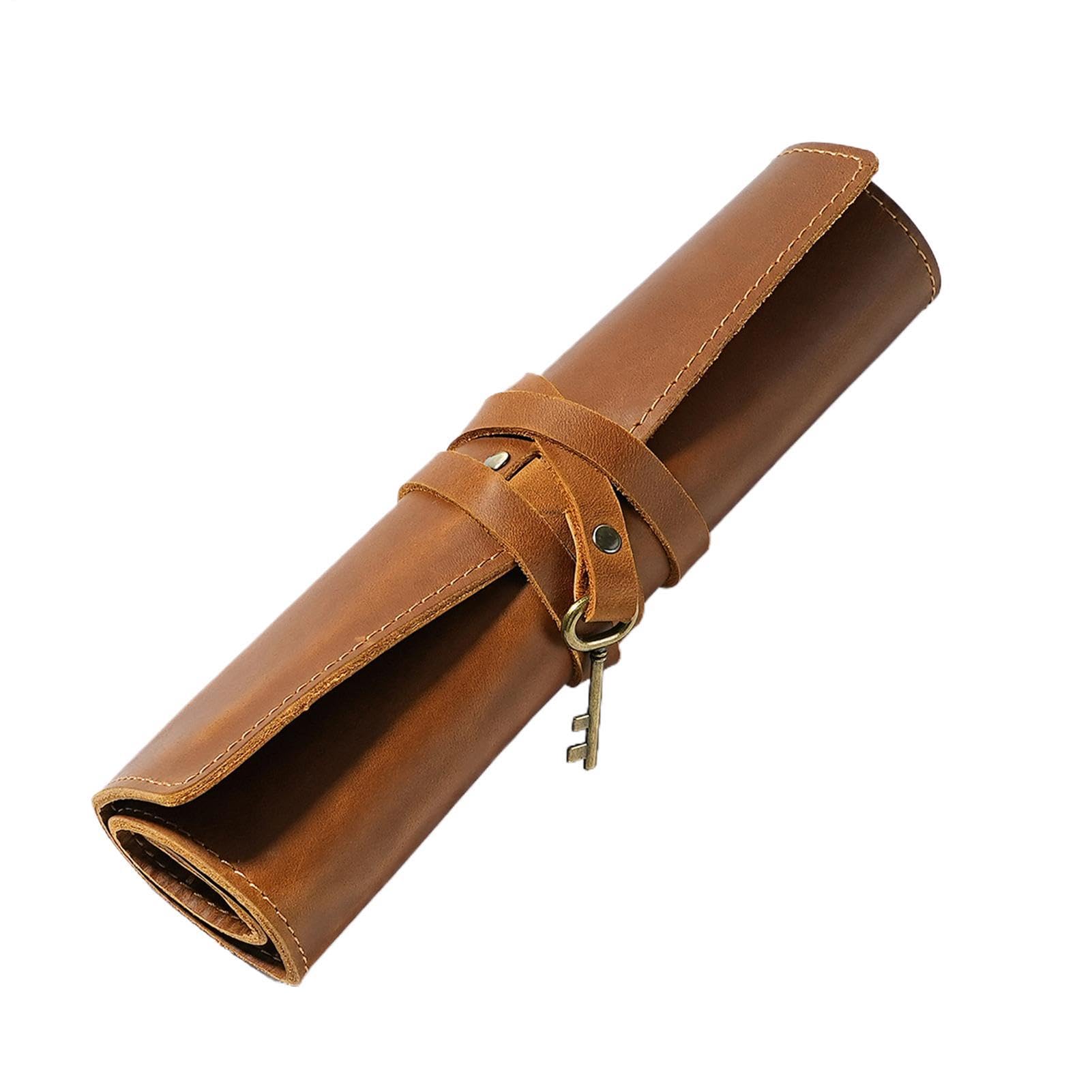 Astuccio Portapenne in Pelle Custodia in Pelle a Scomparti Multipli