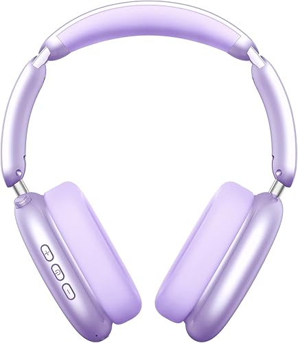 Wentronic Y02 Active Noise Cancelling Headphones,60H Battery,5 EQ Music Modes,Hi-Res Audio,Deep Bass,Foldable Wireless Over Ear Bluetooth 5.4 Headset,Breathable Leather Earpads (Purple)