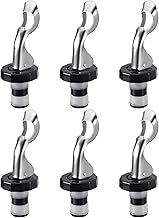 uxcell Wine Stoppers, 6Pcs 16mm/0.63" Expanding Manual Beverage Stoppers Silicone Vacuum Bottle Stopper Reusable Wine Bottle Airtight Seal Plug for Beer, Soda (White Black)