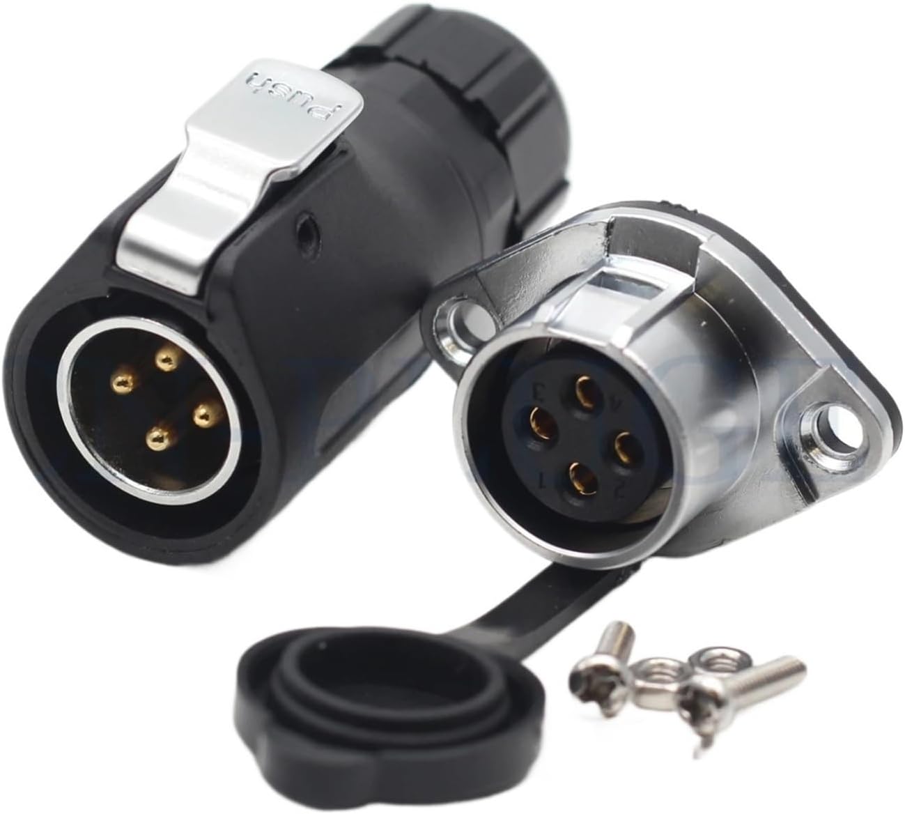 XHP20 Connector 4-Pin Waterproof Male Plug IP67 Industrial Three-Phase Electrical Box Rated Current 30A Flange Female Socket