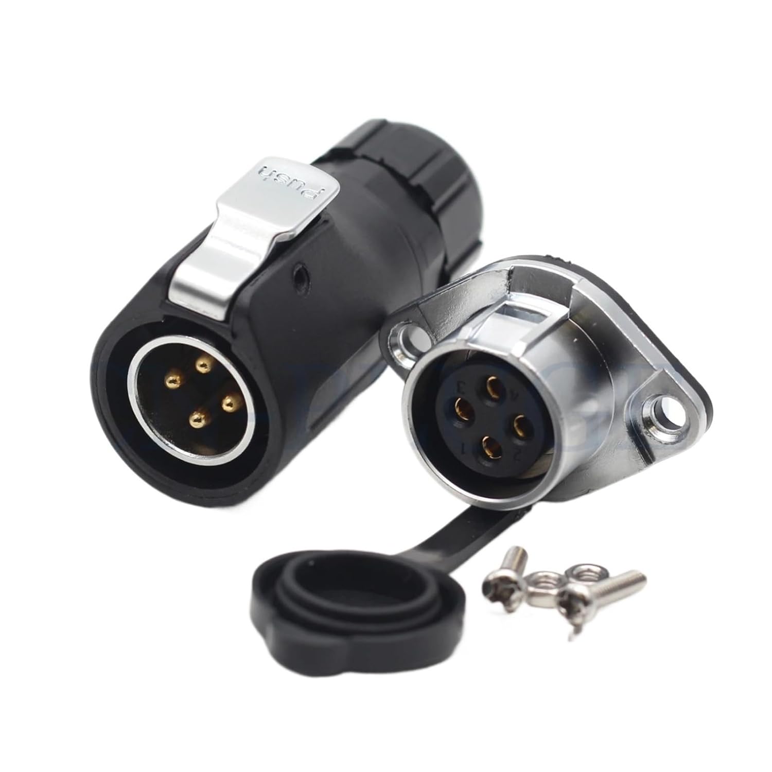 XHP20 Connector 4-Pin Waterproof Male Plug IP67 Industrial Three-Phase Electrical Box Rated Current 30A Flange Female Socket