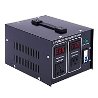 Vista 3 de Transformador elevador de 120 V a 240 V, convertidor de potencia de 1000 W 110 V a 220 V con cable de alimentación de 4.9 pies, inversor