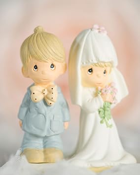 Precious Moments "The Lord Bless You and Keep You" 2.5" Small Bride and Groom Wedding Cake Topper Figurine