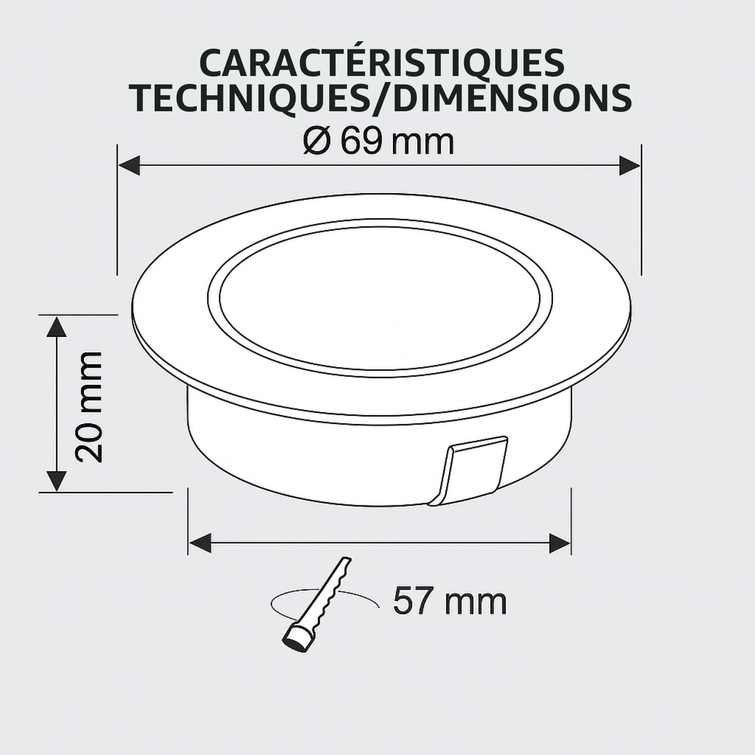 ADAKAT Lot de 2 spots encastrables entièrement en métal G4 12 V, couvercle en verre