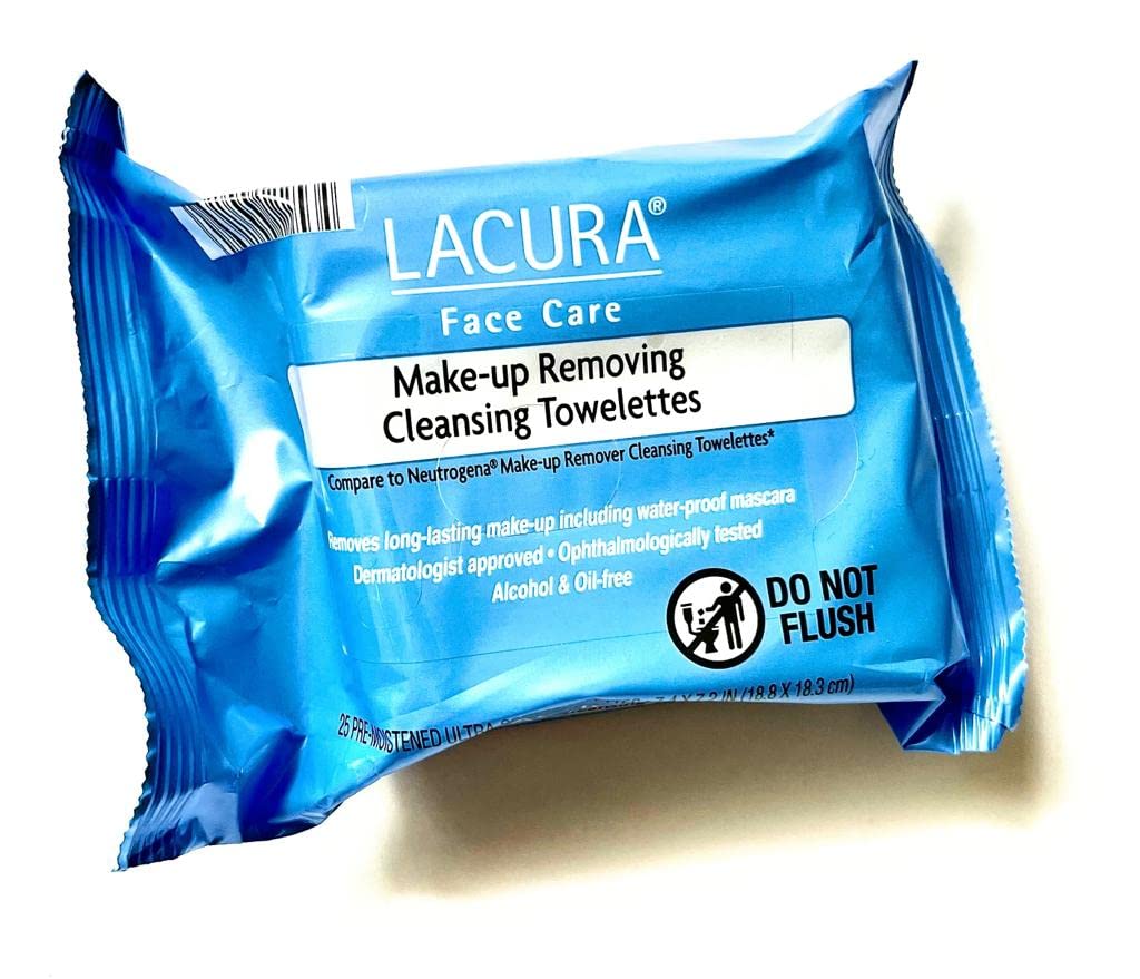 LACURA Face Care Make-Up Removing Cleansing Towelettes 25ct