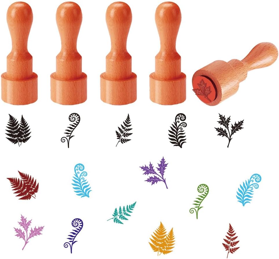 AHANDMAKER 5 Styles Sewing Theme Stamps, Sewing Machine, Buttons, Needle, Thread Pattern Mini Wooden Unique Designs Drawing Stamps for DIY Making Scrapbooking Card Stamping Crafting(No Ink Include)