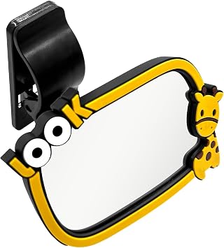 Baby Mirror for Car, Clip-On Adjustable Car Baby Rearview Mirror to See Rear Facing Infants and Babies for Automotive