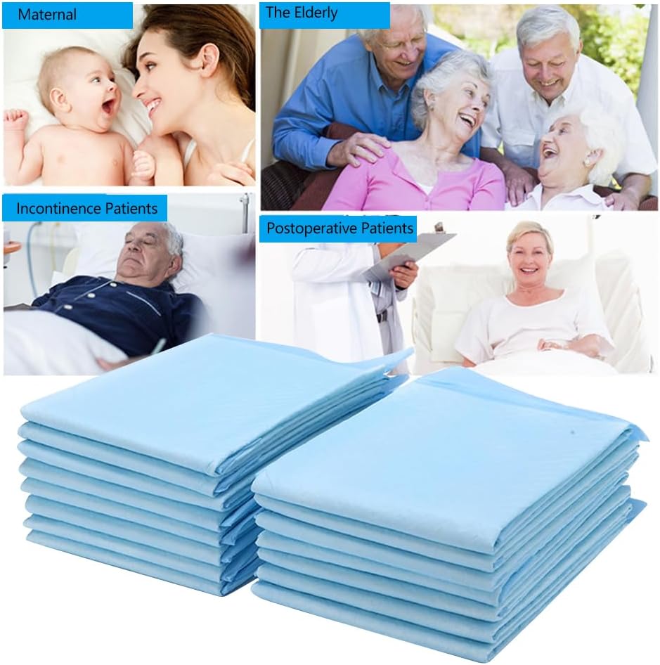 Dioche Disposable Underpad Urine Pad Embossed High Absorbency Leak Proof Bed Under Pad for Elderly Adults Postoperative Care 60x60cm 75PCS