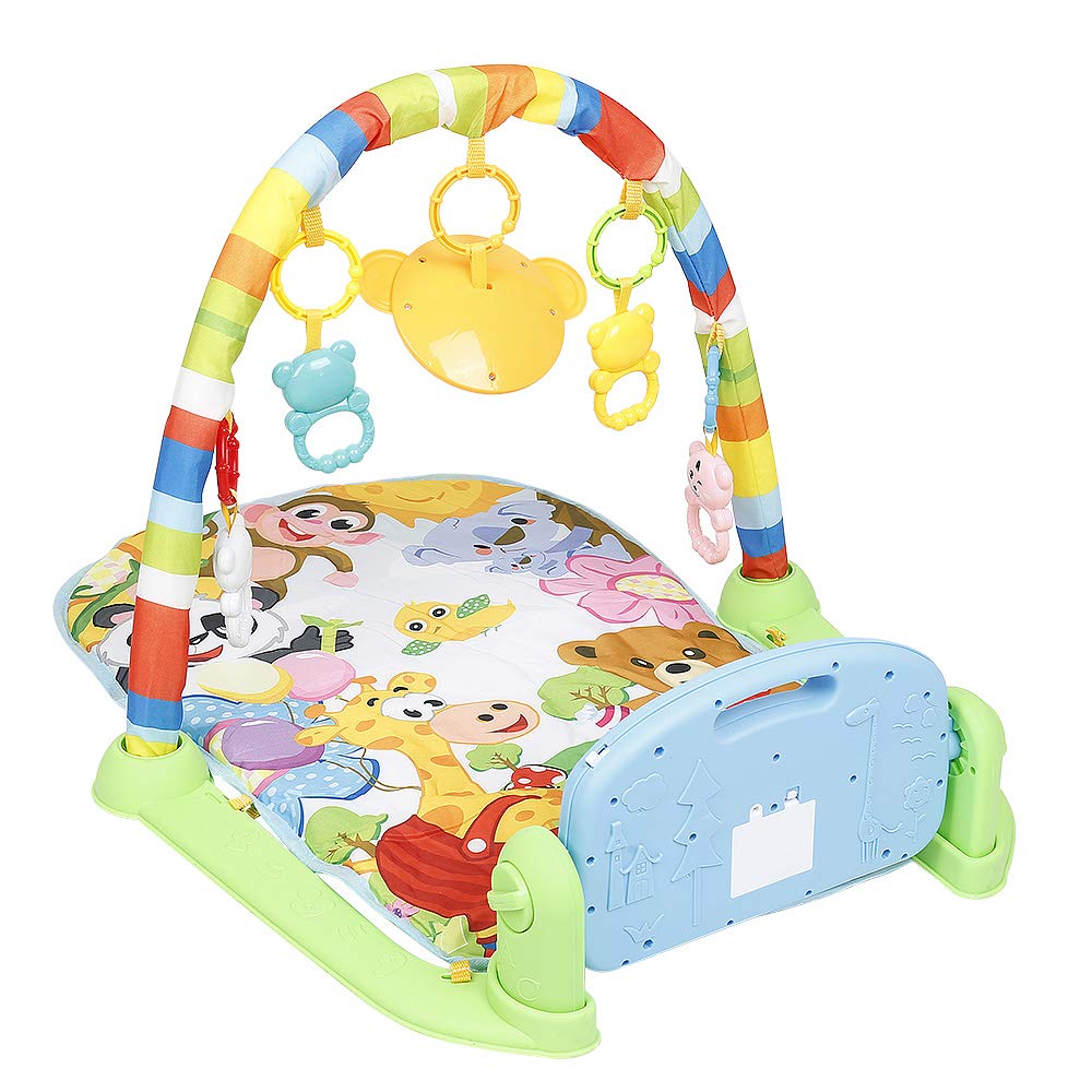 Tapis d'éveil Bébé avec Musique et Lumières, Jouets éducatifs pour 0-26 Mois, Salle de Gym Piano avec Jouets Suspendus