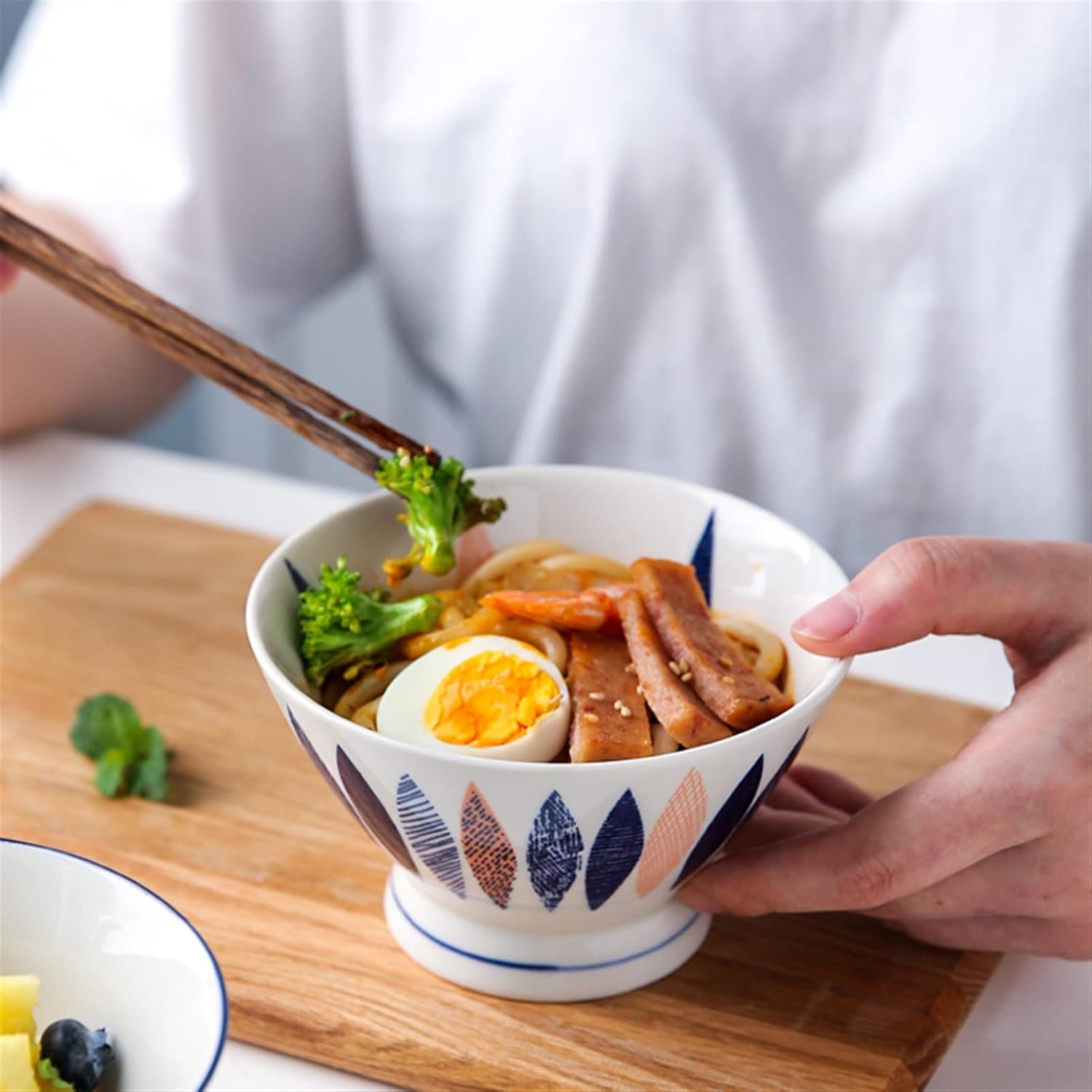 Bowls for Kitchen Ceramic Bowl Single Bowl Rice Bowl Small Noodle Bowl high Bowl Creative Personality Home (Color : D) (C)
