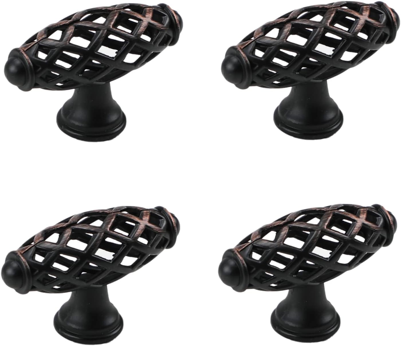 Tnbccxn Zinc Black Red Ancient 57*21Mm Cabinet Handles, Cabinet Handles,4 Pack Black Birdcage Handle(Zinc Black Red Ancient 57 * 21Mm)