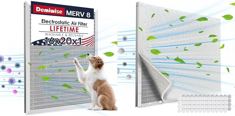 16x20x1 Lifetime Electrostatic Air Filter+25 x 60 Inch DIY Cut to Size Material for AC/HVAC Furnace Filter
