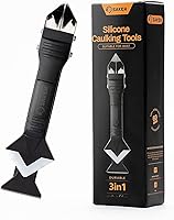 Saker 3-in-1 Silicone Caulking Tool - Stainless Steel Caulk Remover Scraper Smoother for Bathroom Kitchen Windows