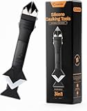 Saker Silicone Caulking Tools-3 in 1 Sealant Finishing Tool Grout Remove Scraper (Stainless Steelhead),Caulk Remover Glass Glue Angle Scraper for Bathroom,Kitchen,Floor,Window,Sink Joint,Frames Seal