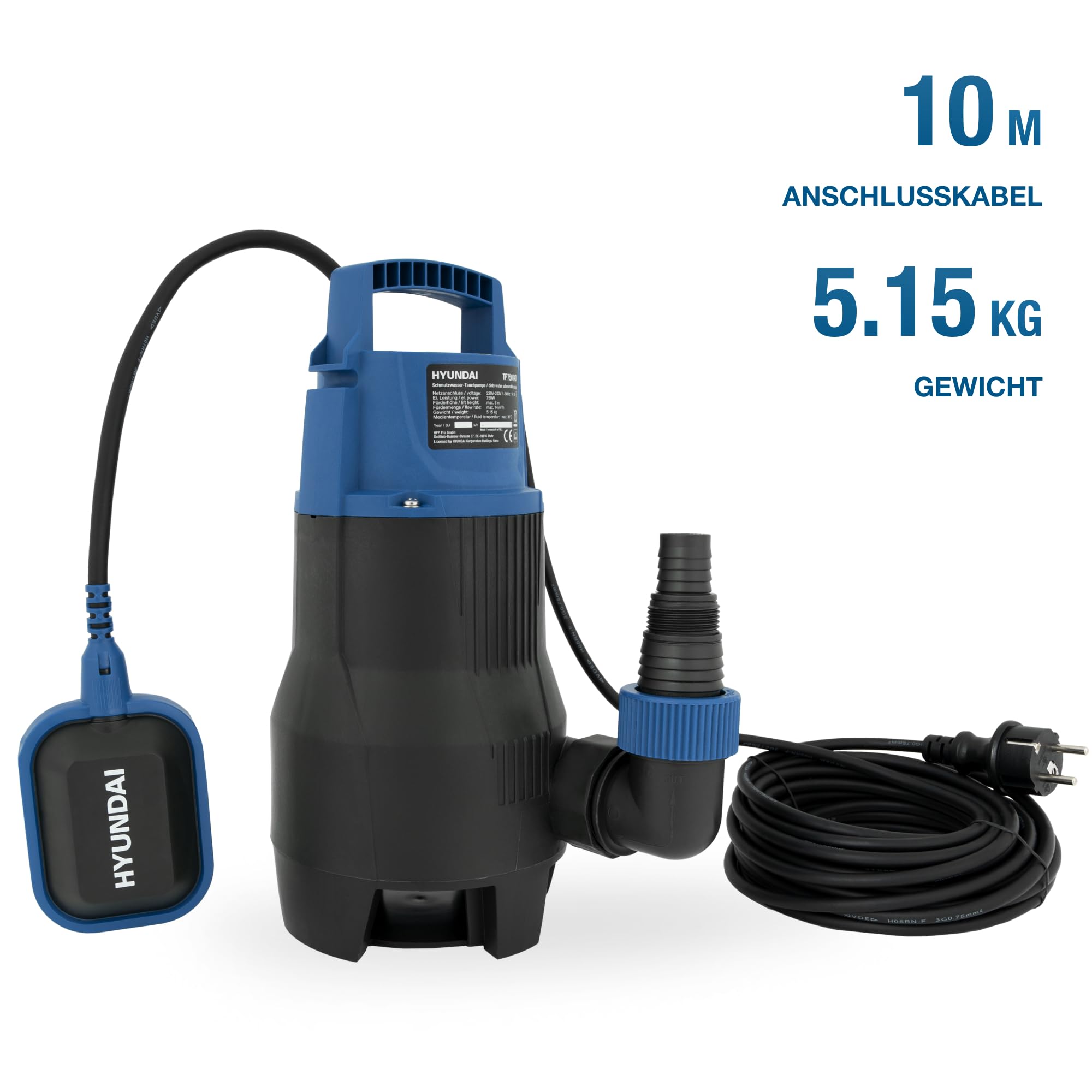 HYUNDAI Pompa sommersa (750 W | 14.000 l/h)