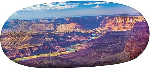 Miniatura 3 de Mantel ovalado ajustable para patio, decoración de cañón, poliéster elástico, vista aérea del Gran Cañón épico, mantel ajustable con estampado de