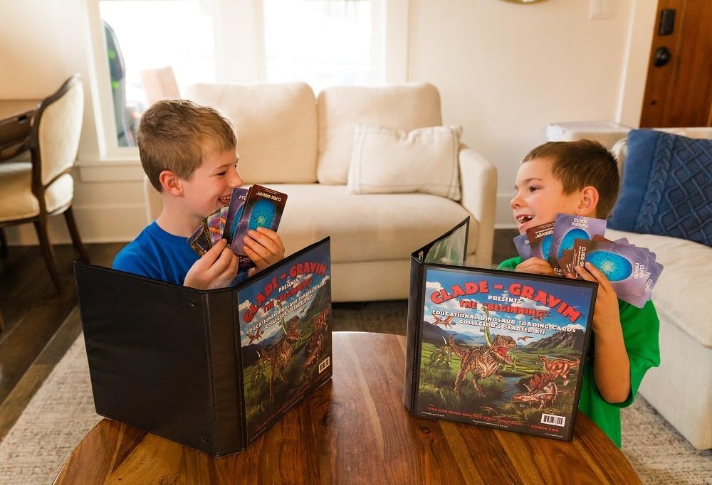 Clade-Gravim Dinosaur Trading Card Starter Kit - Educational Dinosaur Cards - Dino Collectors Card Starter Kit Album - The Beginning of Dino Collector Cards - (Version 3)