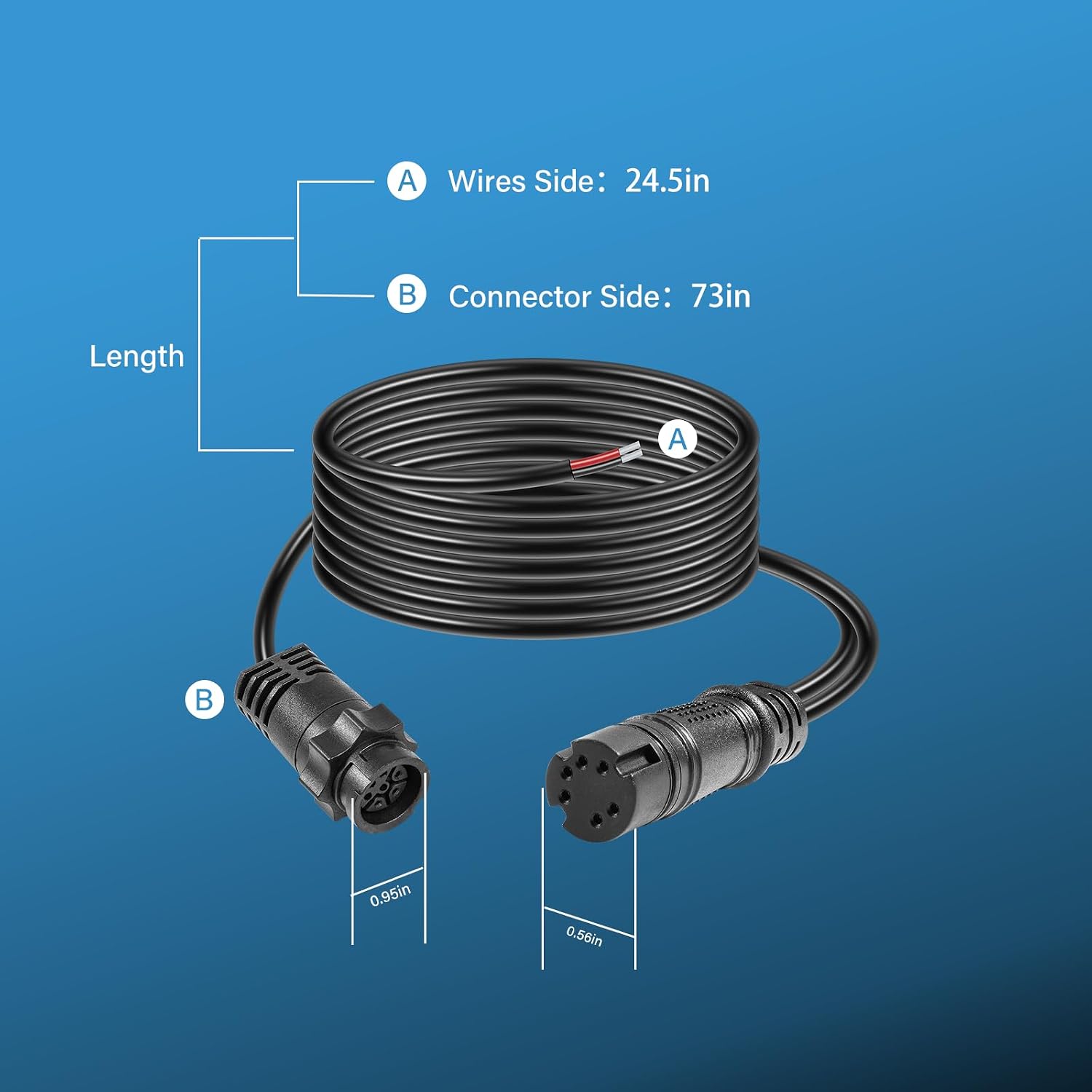 00-14070-001 Xdcr Adapter HOOK2-4x Adaptor for Lowrance HOOK2-4x Fish Finder, for 7-pin Transducers