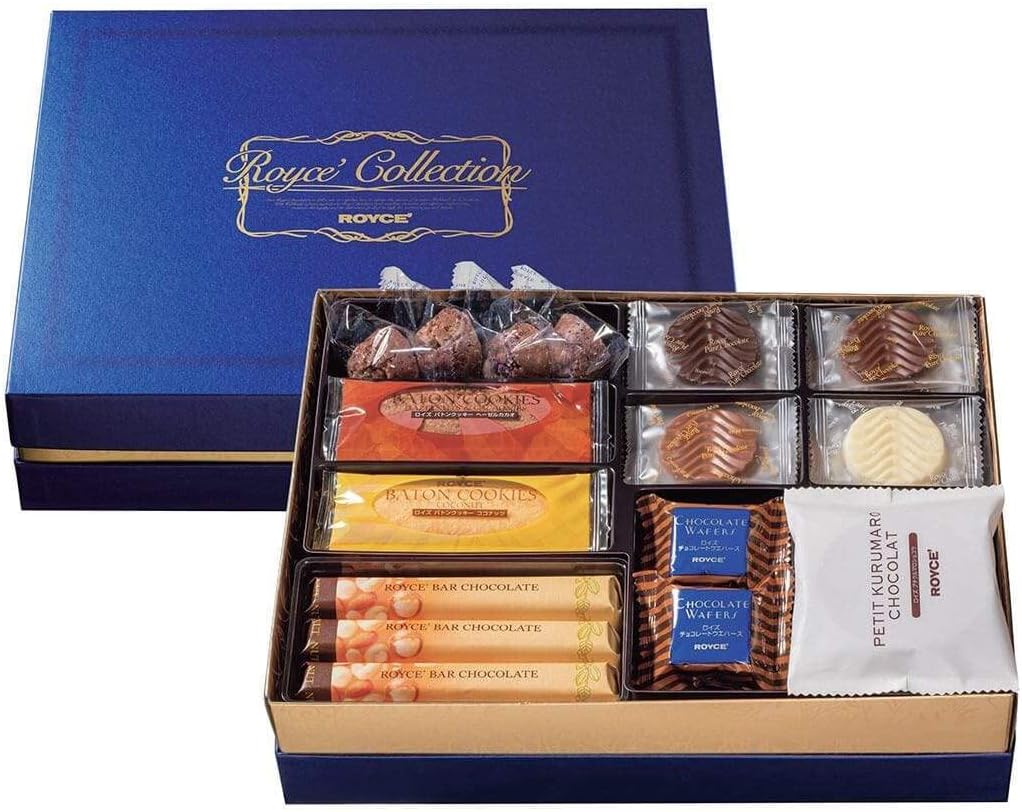 ROYCE Collection Can "Blue" - Assortment of Chocolates with Variety of Flavors and Textures | Luxury Chocolate Gift Set | Japanese Chocolate from Hokkaido (78 Pieces of Chocolates)