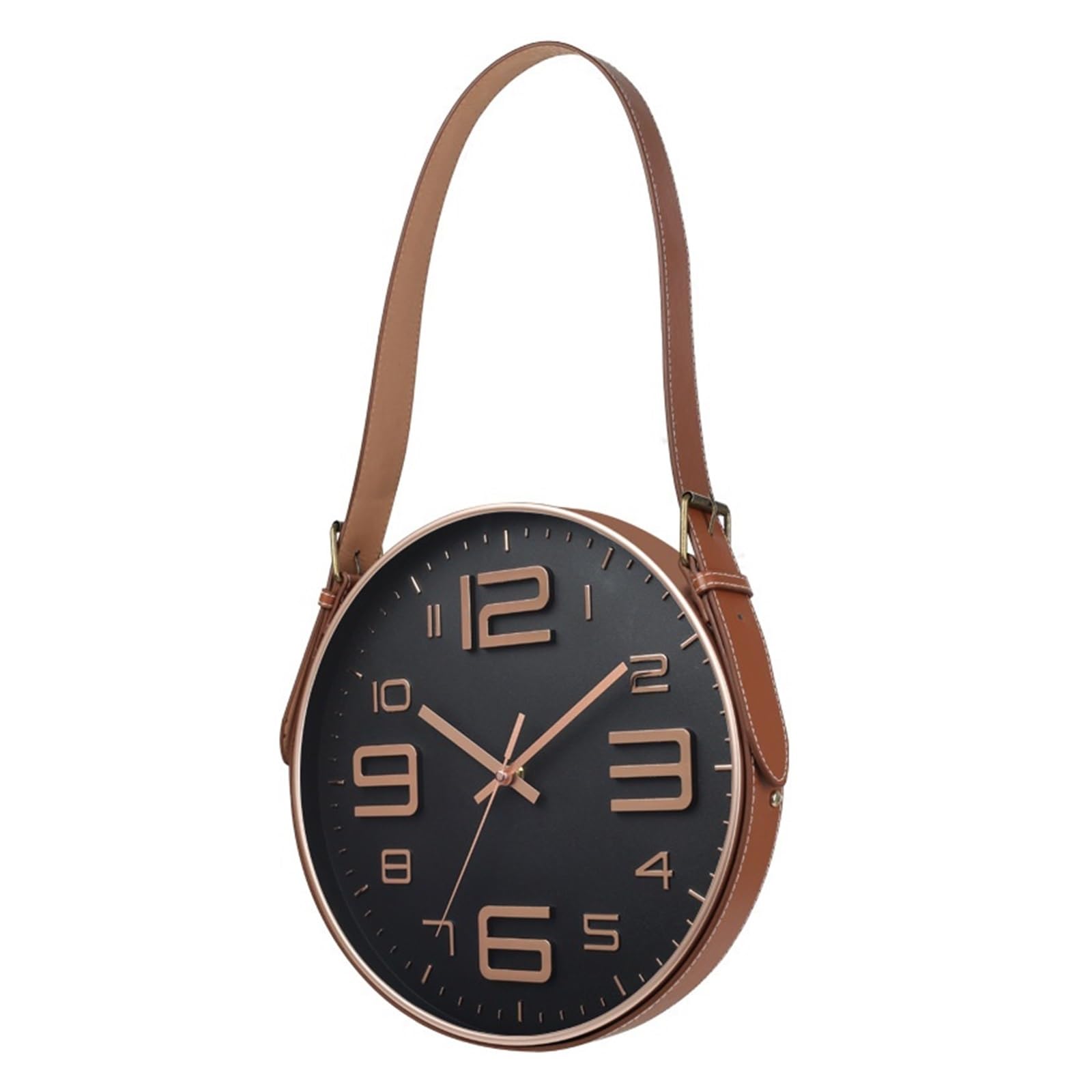 HVSYVVSRL Silent Belt Wall Clock Fashionable Home Living Room Stereoscopic Digital Minimalist Quiet Operation(F)
