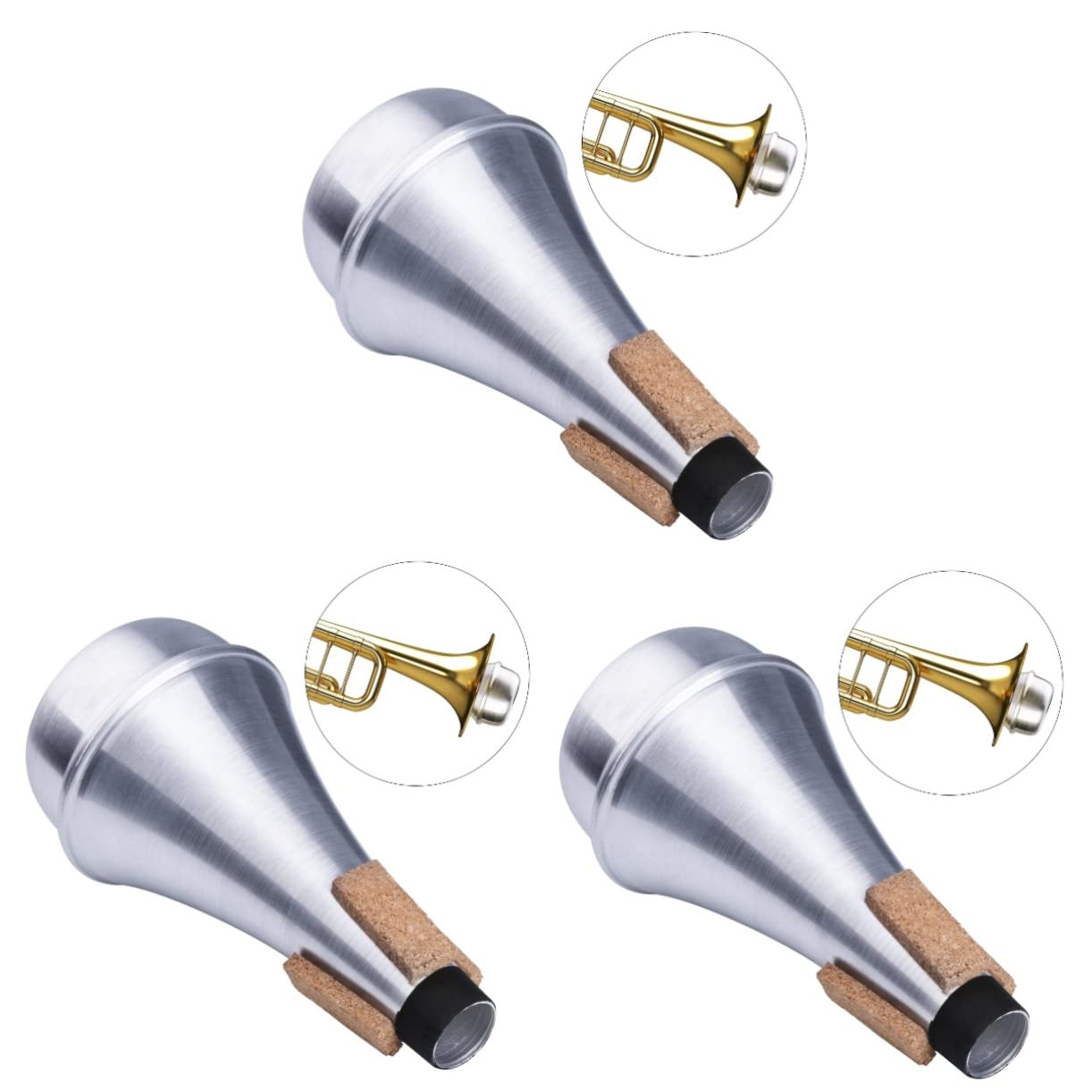 Toyvian 3pezzi Silenziatore Per Tromba Materiale Leggero Pratico e Compatibile Con La Maggior Delle Trombe Per Pratiche Silenziose Senza Disturbo Per Familiari e