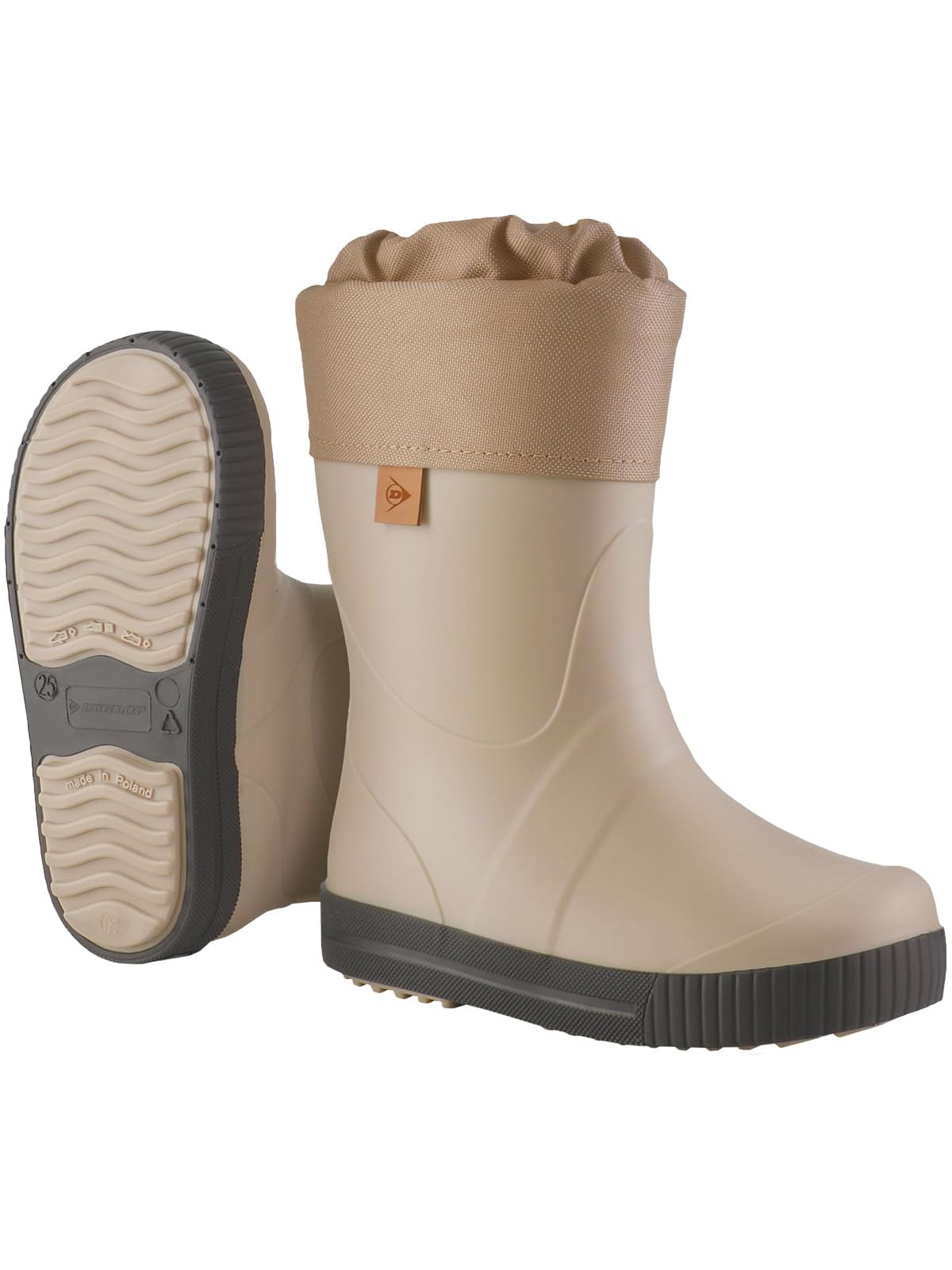 DUNLOP Puddle Jumper - Botas Impermeables para Niños y Niñas – Botas de Agua y Nieve Aisladas - Beige – Tallas 35/36