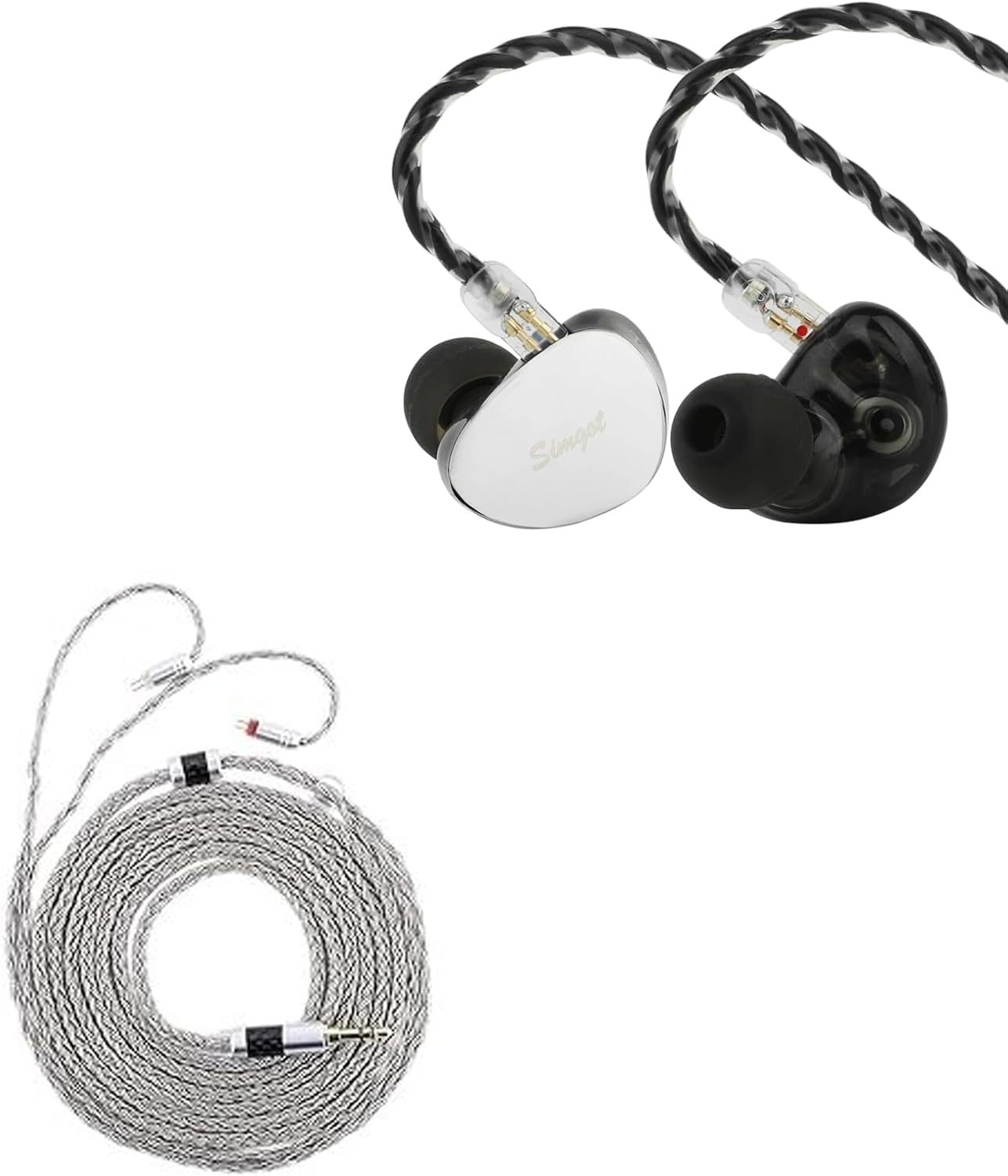 Linsoul SIMGOT EG280 in Ear Monitor, 1DD+1 Planar HiFi IEM, Wired Gaming Earphone with Microphone, 1.7m Long Detachable 2Pin OFC Cable Tripowin Zonie IEM Cable, 2m Long Earbud Cord, 16 Core
