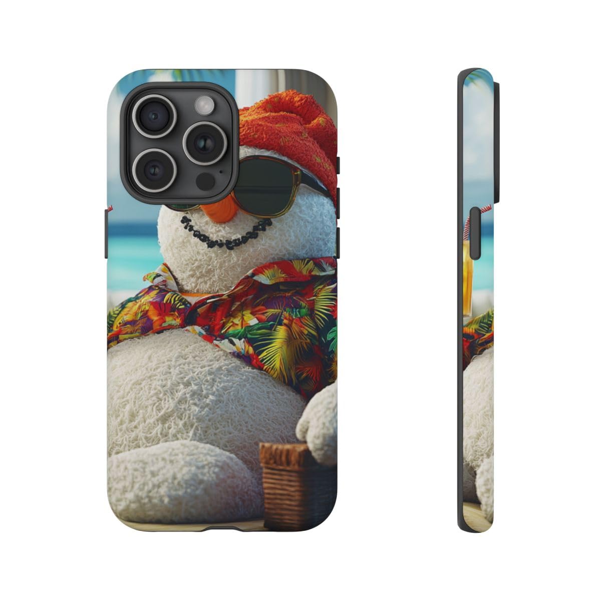 Coque iPhone 15 Pro Max Rigide Anti-Rayures Bonhomme de Neige Mate - 4