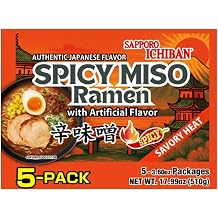 Sapporo Ichiban Spicy Miso Ramen, 5 Pack, 17.99 Oz