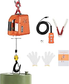 TFCFL 2 in 1 Electric Hoist Winch 1100lbs with Wired & Wireless Remote Control, 1500W 110V Portable Electric Hoist Winch Power Winch Crane, 25ft Lifting Height Overload Protection