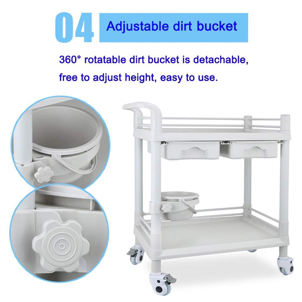 Ruchomy Wózek Ręczny Wózek Do Przechowywania W Kuchni Wózek Kosmetyczny Z Szufladą, Mobilny Salon Fryzjerski Rolling Cart Abs/Beige/S-54X37X98Cm