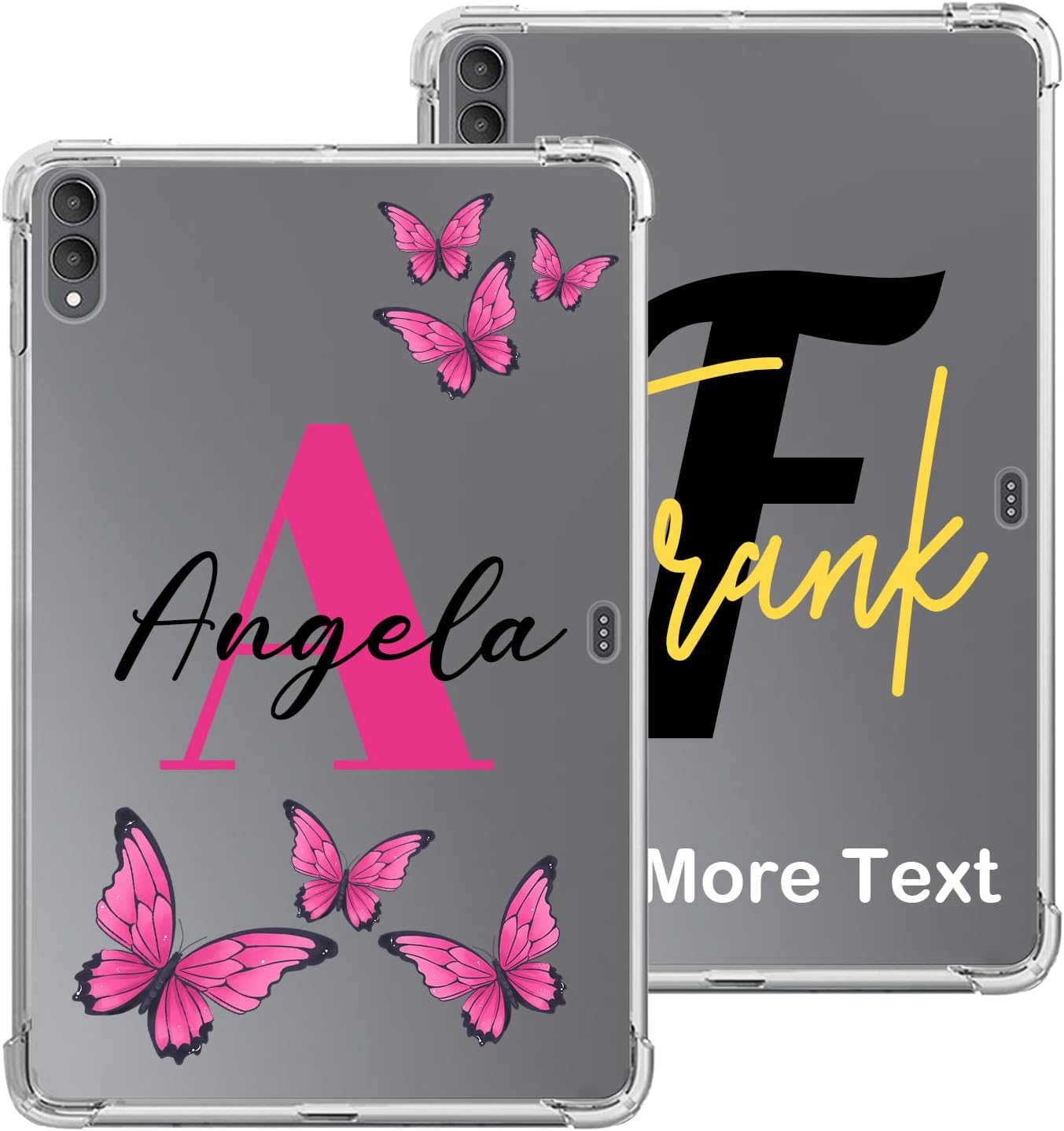 Custom Initial Clear Case for Samsung Galaxy TAB S11 Ultra 2025 14.6-inch SM-X936B/SM-X930, Personalized Tablet Cover Name Monogram Butterfly,Transparent Crystal Thin TPU Unique Gift for Girl Women