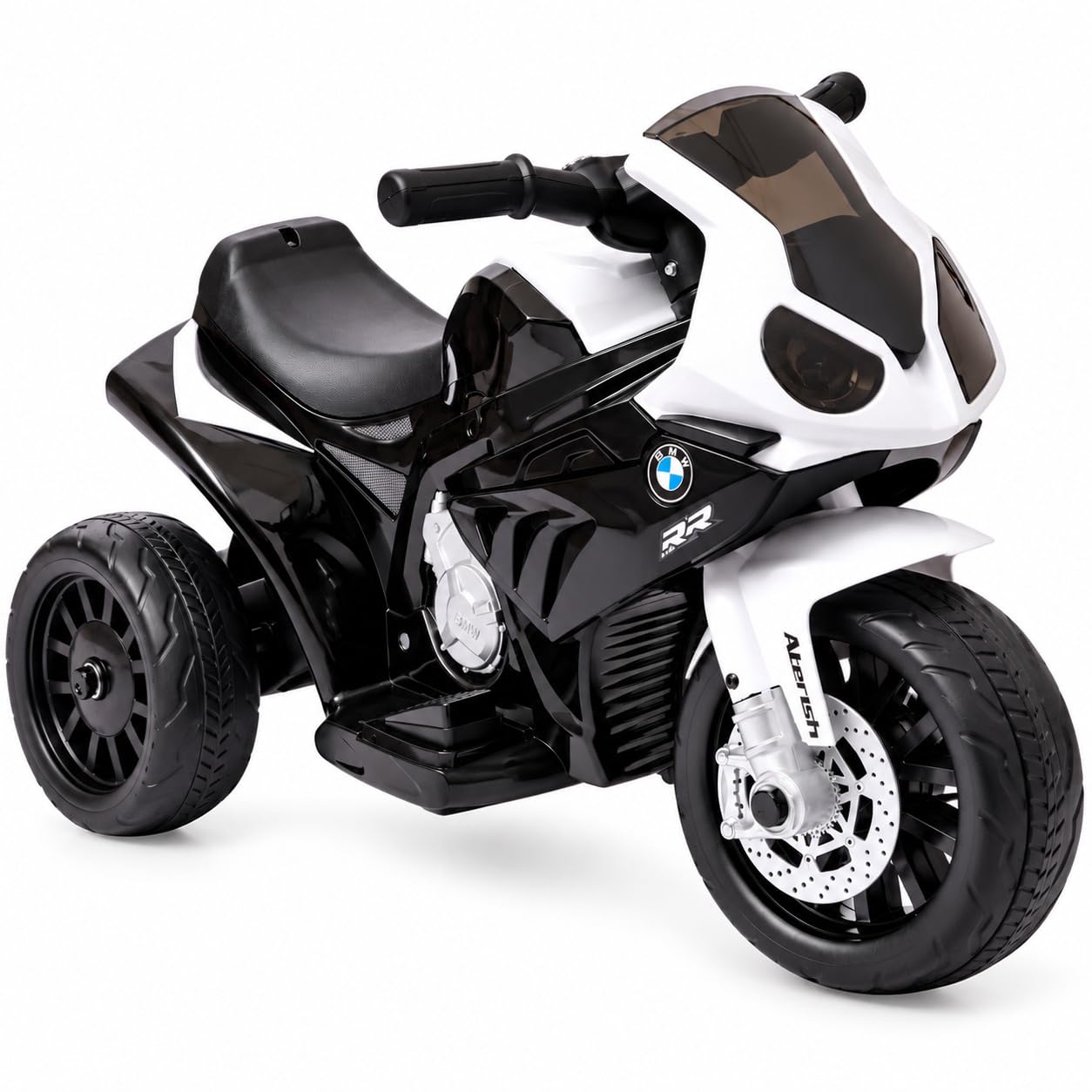 Baroni Toys Moto Elettrica per Bambini 1-3 Anni, BMW con Licenza Ufficiale, Moto Cavalcabile con Manubrio Sterzante, Pedale di Accelerazione, Fanali e Suoni, Ruote Tassellate, 66 x 37 x 44 cm, Nero