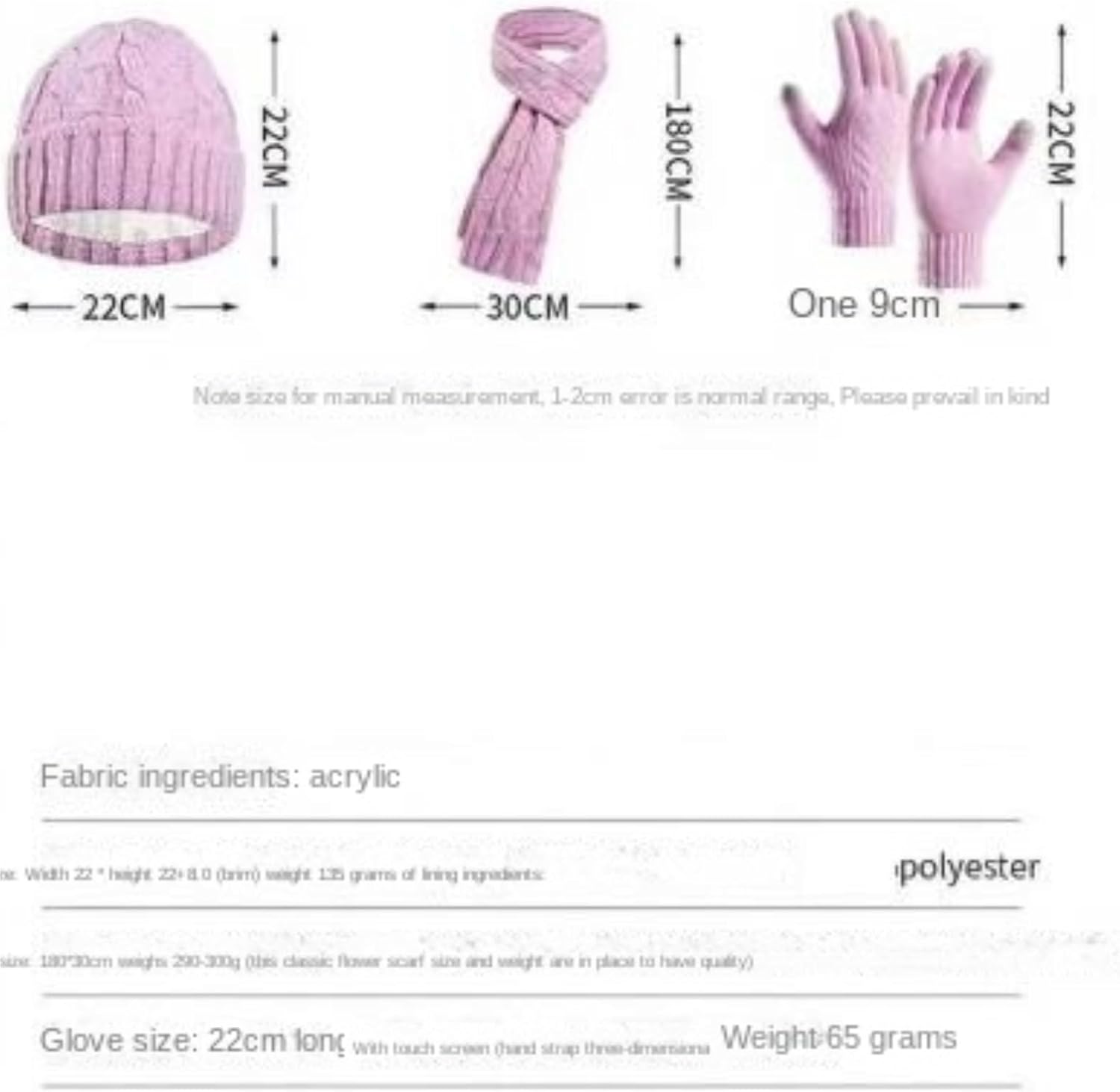 Winter Hat Scarf Gloves Winter Clothing Hats Gloves and Scarves Sets Warm and Comfortable for Cold Weather(Black)
