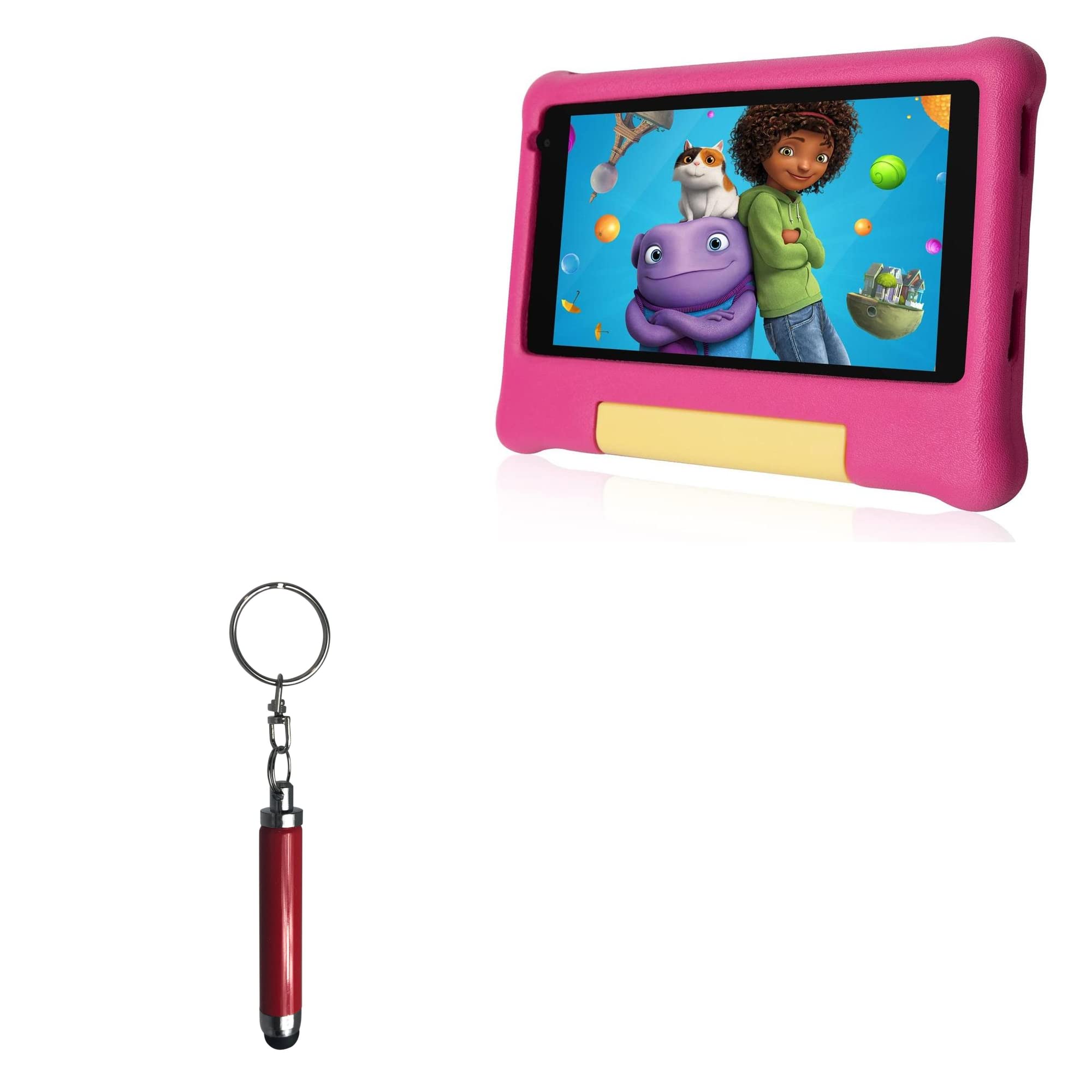BoxWave Stylus Pen Compatible with Fullant Android 11 Tablet for Kid FLY7073 (7 in) - Bullet Capacitive Stylus, Mini Stylus Pen with Keyring Loop - Ruby